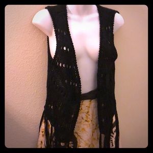 Bongo crotchet fringe vest